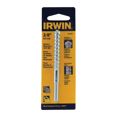 Irwin Irwin 3/8 in. X 4 in. L Chrome Vanadium Steel Rotary Drill Bit Straight Shank 1 pk 61124